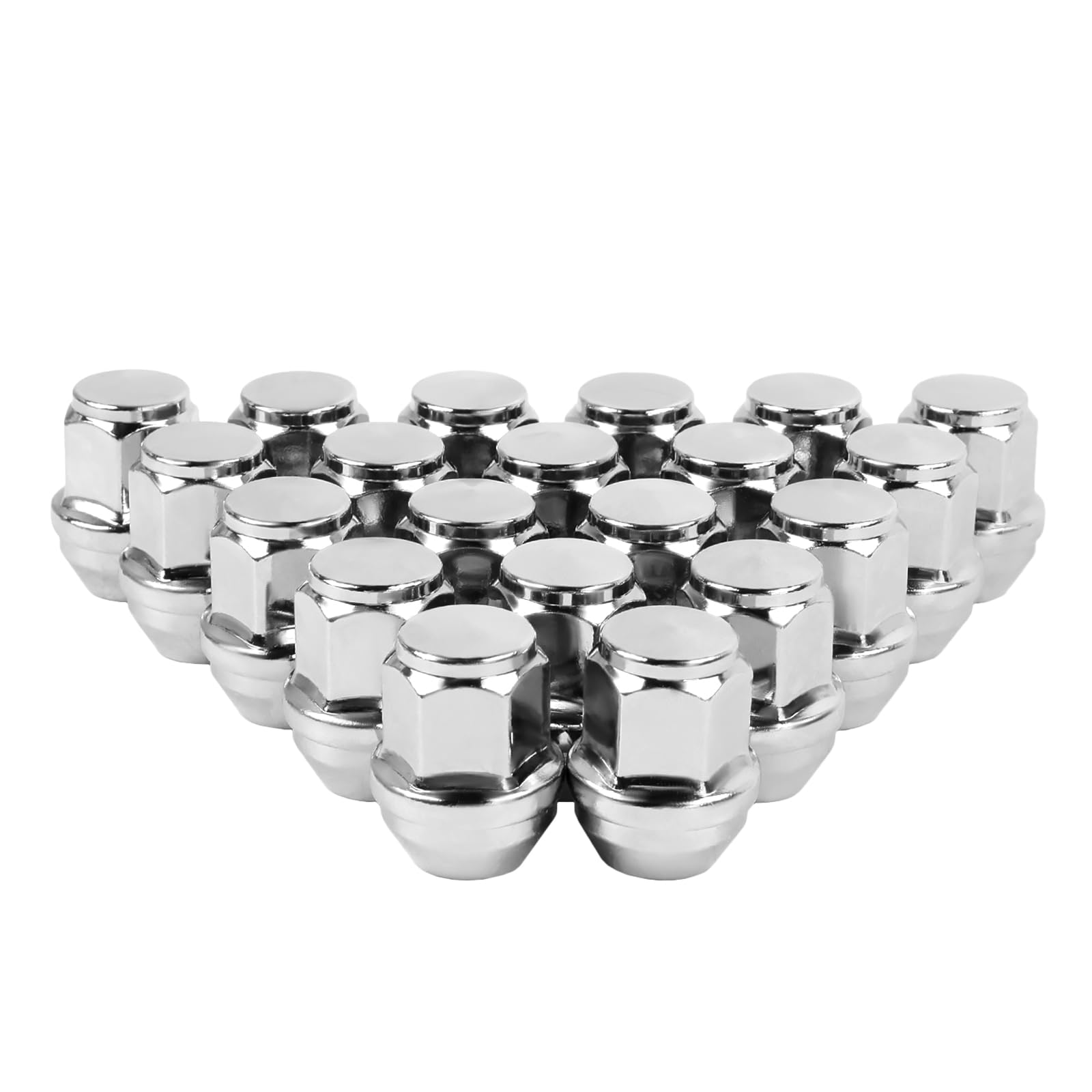 20 pcs 14x1.5 M14x1.5 50mm Wheel Spline Lug Nuts Chrome include Key