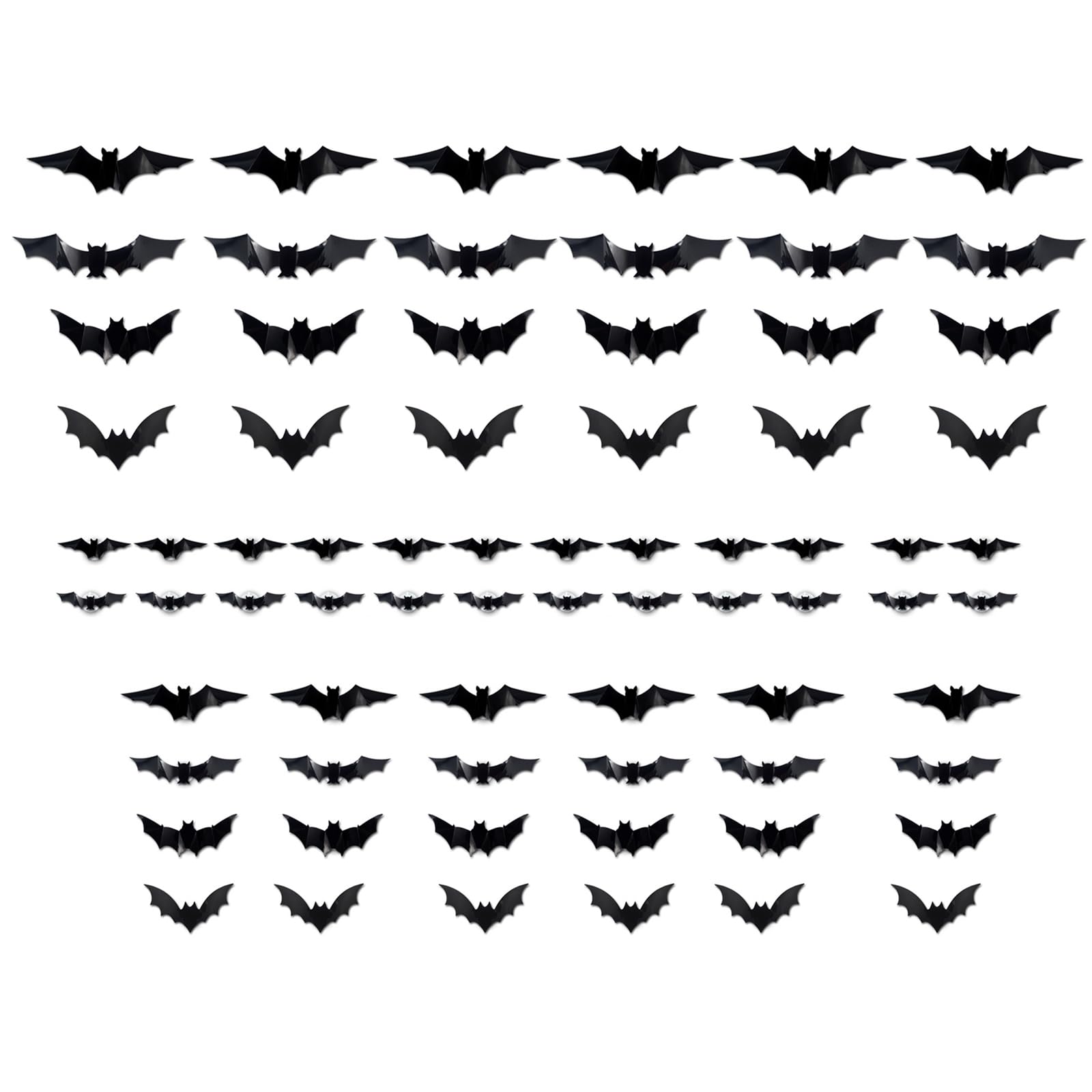 Jazuaiao Glowing Bat Clings Adhesive PVC Stickers with LED Light Realistic Wall Decals Halloween Decoration for Window Halloween Decals