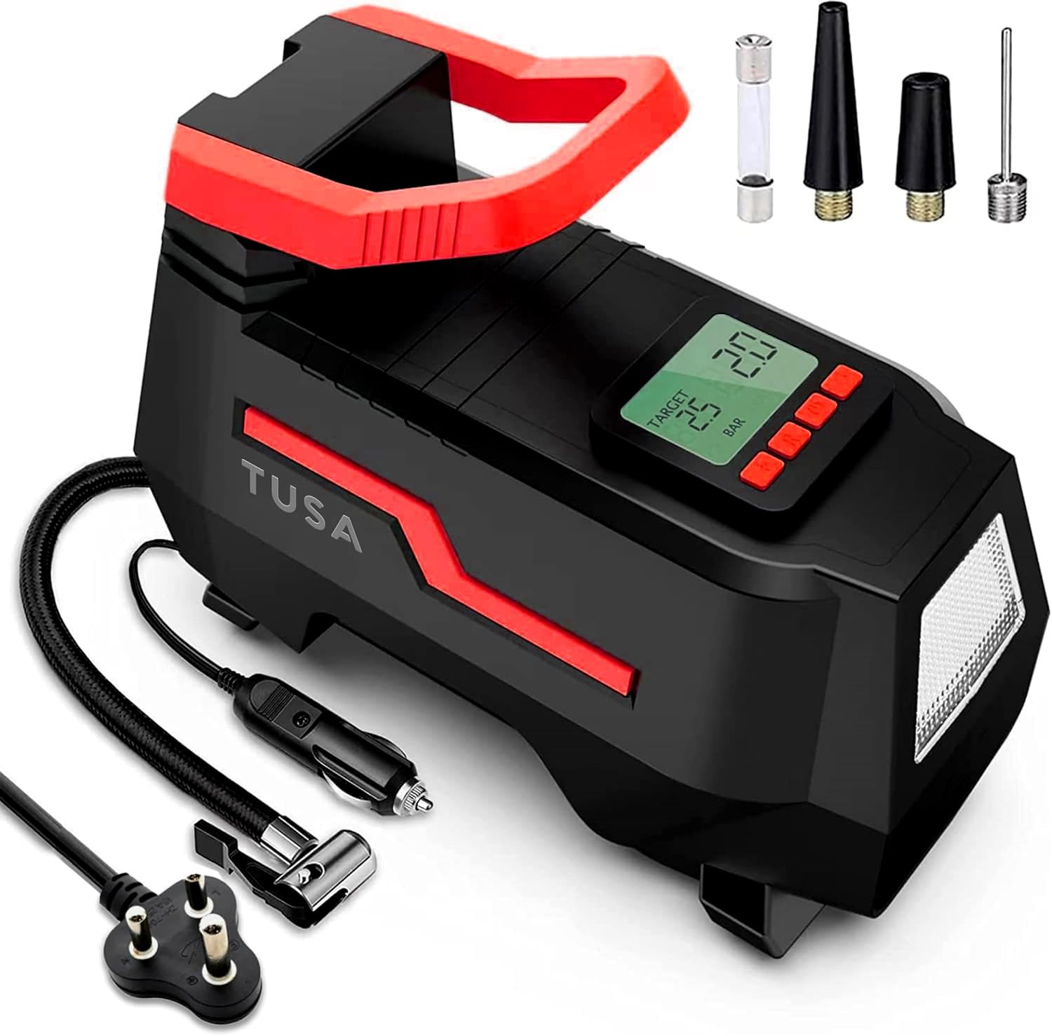 TUSA AC/DC 2-in-1 Tyre Inflator - Portable Air Compressor for Car & Ho
