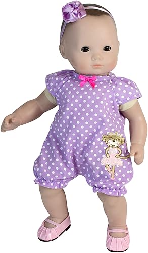 Miniatura 3 de Sophia's Faux-Leather Pleated Dress Shoes with Elastic Straps for 15 Inch Baby Dolls, Light Pink Rosa