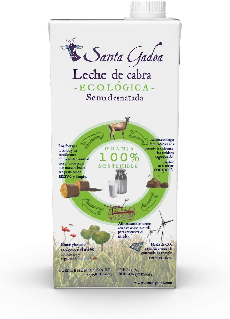 Leche de Cabra Ecológica 6 Litros - Santa Gadea | Semidesnatada, Suave y Sostenible | Ganadería Propia en España - Imagen 2