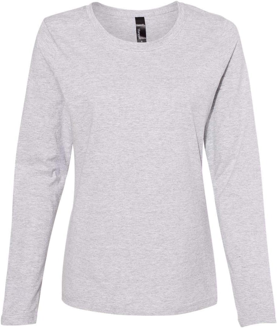 Hanes Womens Long Sleeve Scoopneck T-Shirt (S04LS) - Image 2