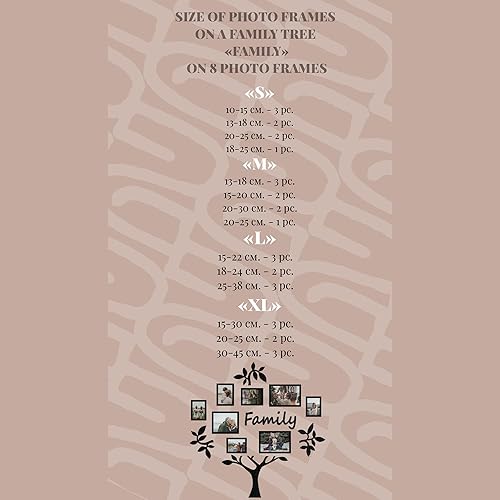 Miniatura 8 de 7171" Home Sign Wooden Family Tree with Frame Pictures FAMILY, Large Tree Wall Decals, Stunning Family Wall Decor for Bedroom, Kitchen and Living