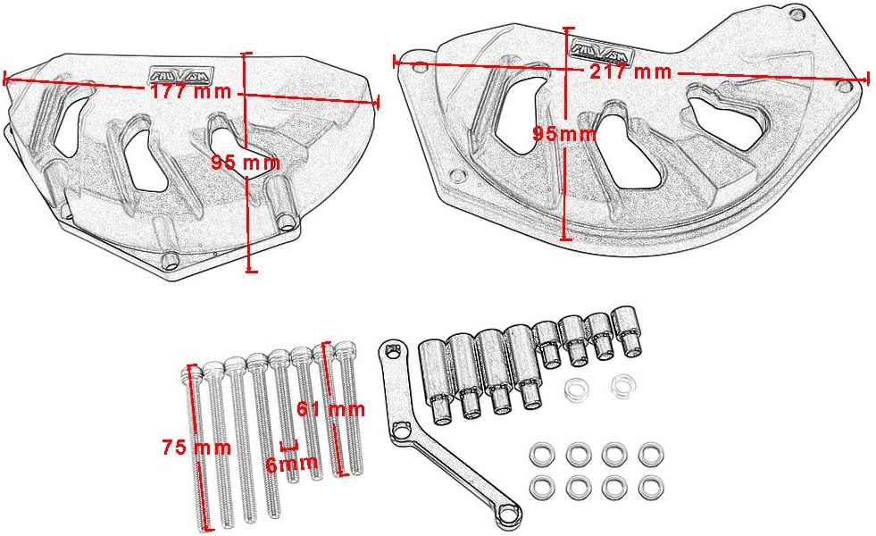 Motorcycle Engine Case Guard Falling Protection Nylon Engine Protective Cover Set for Honda CBR500R 2013-2018 for CB500F/X 2013-2018