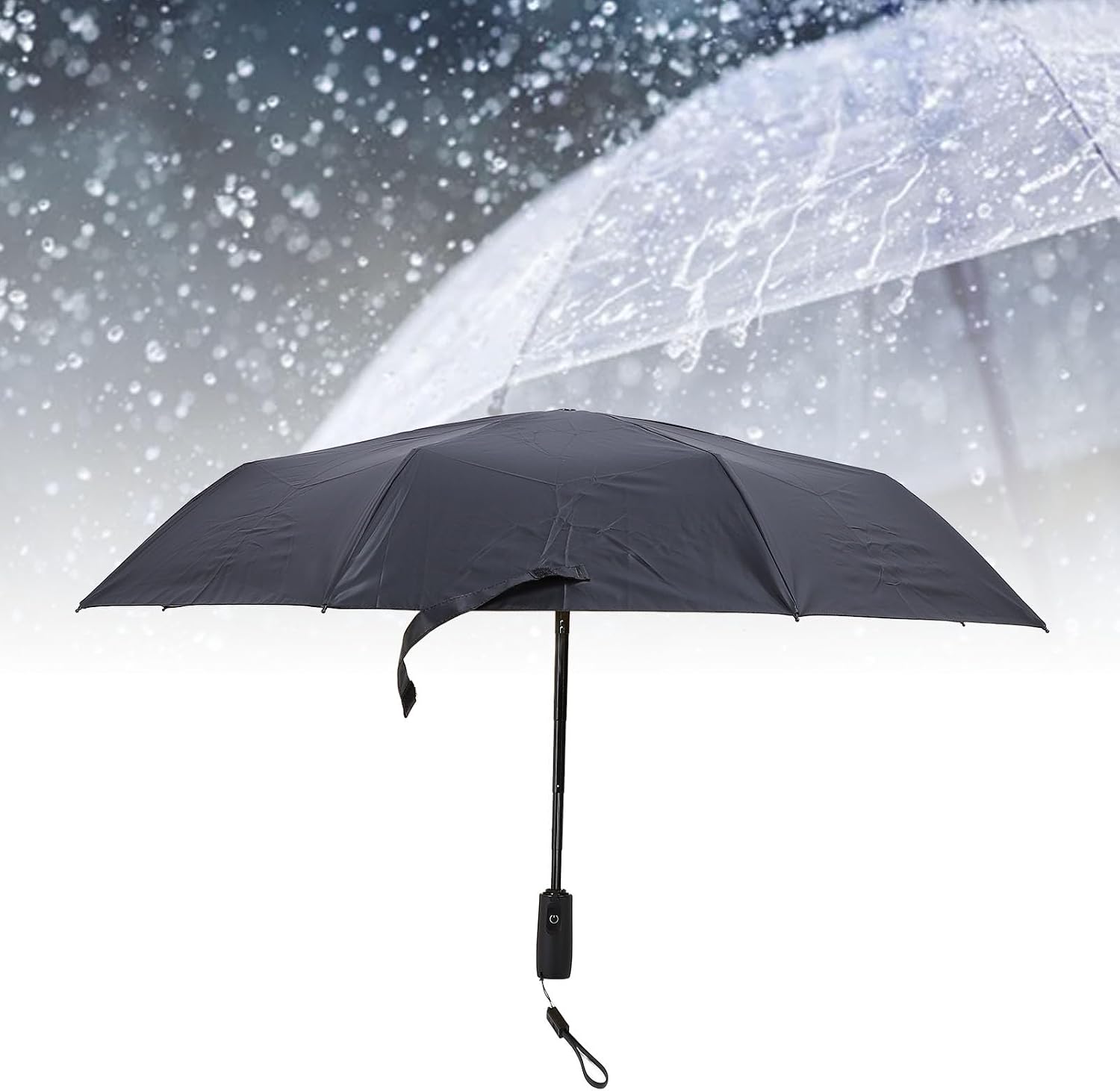 CCYLEZ Foldable Fan Umbrella, Outdoor Umbrella with Fan, Instant Cooling Umbrella Built in Cooling Fan Portable Sunshade UPF 50+ for Both Sunny and Rainy Weather (Black)