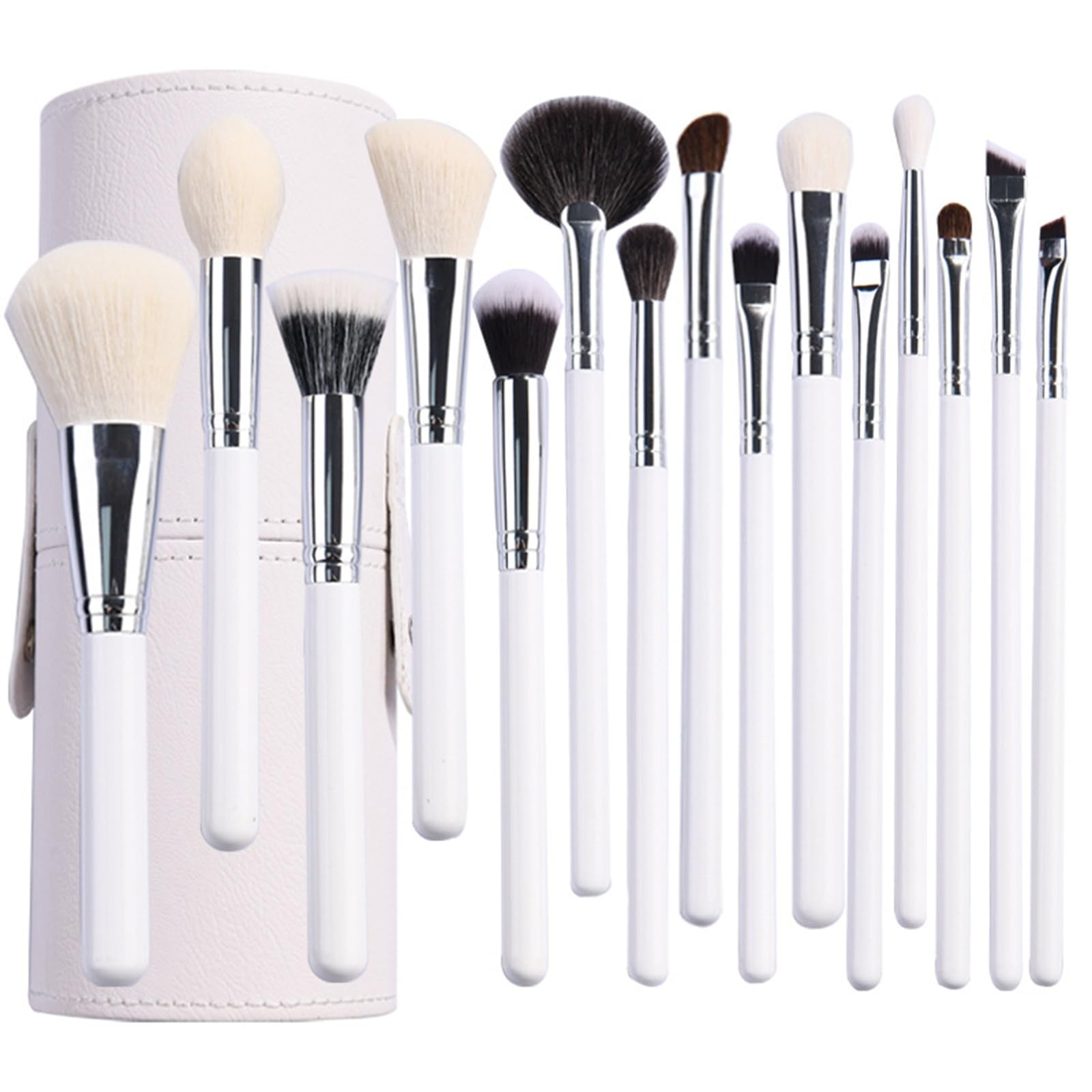 Make-up Pinsel Set 15 Stück Von Weiß Make-Up Pinsel Set Lidschatten Puder Rouge Professional(White3)