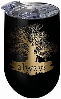 Spoontiques Harry Potter Always Stainless Wine Tumbler, Black, 1 Count (Pack of 1)