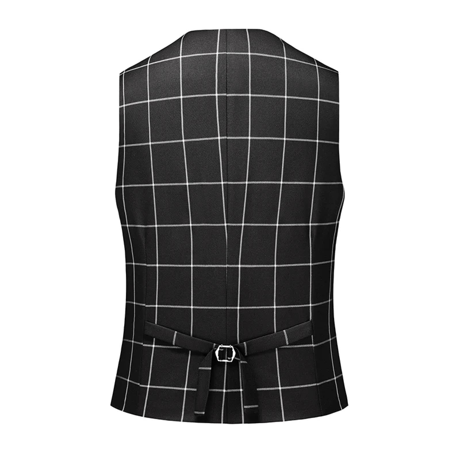 Weste Vest Herren Ärmellose Weste Einreihige Westen Mit V-Ausschnitt Slim Herren Weste