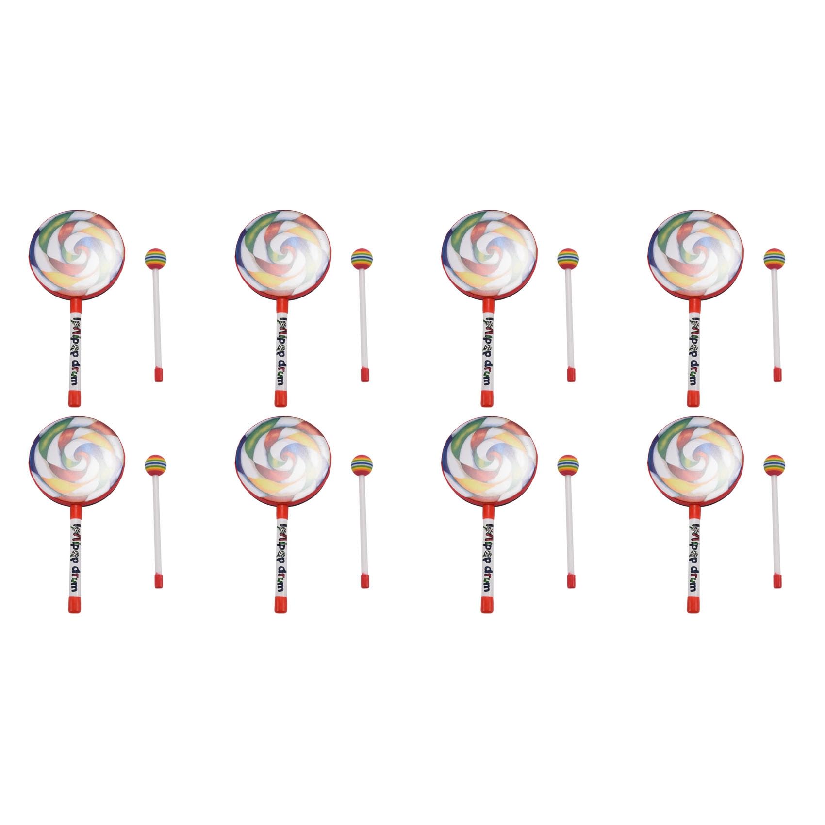8X Tambor de Piruleta de Percusión para NiñOs, 6 Pulgadas