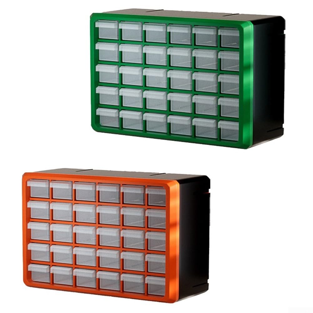 Scatola portaoggetti per cassetti, in plastica, multi griglia, per montaggio a parete, organizer per componenti elettronici (arancione)
