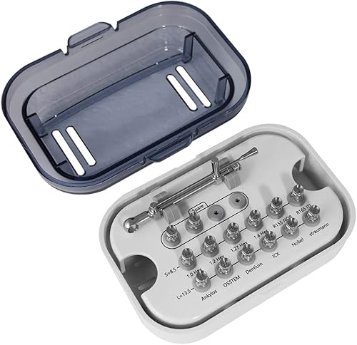 Llave dinamométrica de implante dental con trinquete universal 10-70NCM con destornilladores y llave (14 destornilladores)