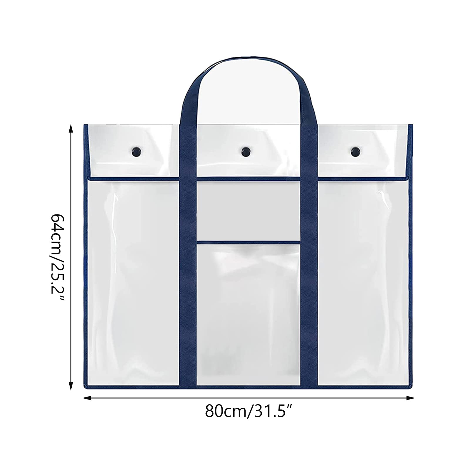 XISAOK Large Clear Bag with Handle and Zipper Art Storage Bag for Charts and Teaching Multipurpose