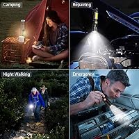 Karrong Taschenlampe LED Aufladbar mit Magnet COB Seitenlicht Zoombar, Helles Licht 3000 Lumen USB Taschenlampe mit Akku Wasserdicht, 4 Modi für Outdoor Wandern Camping Notfall – Ansicht 7