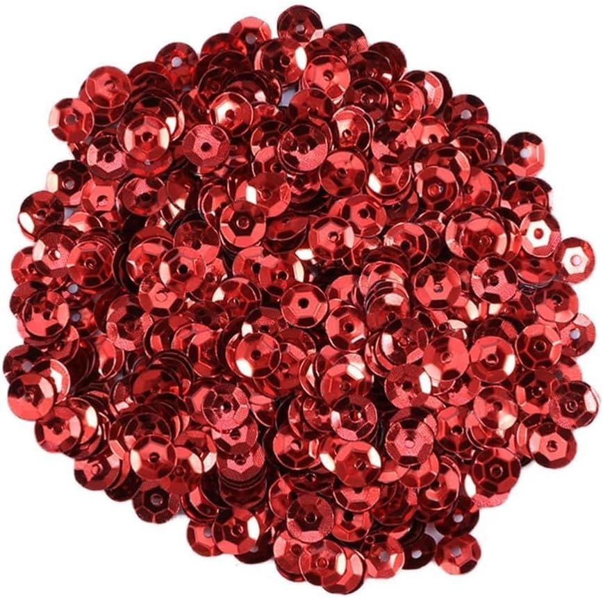 1000pcs 6mm Red Round PVC Sequins for Craft Shoe Embellishment