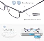 SKYOAK Extremely Light Progressive Multifocus Reading Glasses Men, Aluminum Arm TR90 Frame Blue Light Multifocal Readers