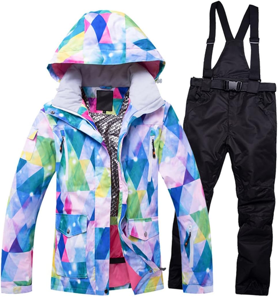 Haitpant Women Winter Snow Jacket Ski Suit Snow Jacket and Pants Windproof Waterproof Colorful Snowboard Sets