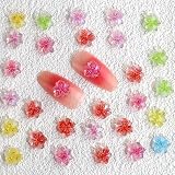 50pcs 3D Flower Nail Charms, Mixed Color Nail Art Charms, Resin Flower Petals Floral Nail Jewels Nail Decorations for Nail Art DIY Nail Accessories Nail Supplies for Women Girls