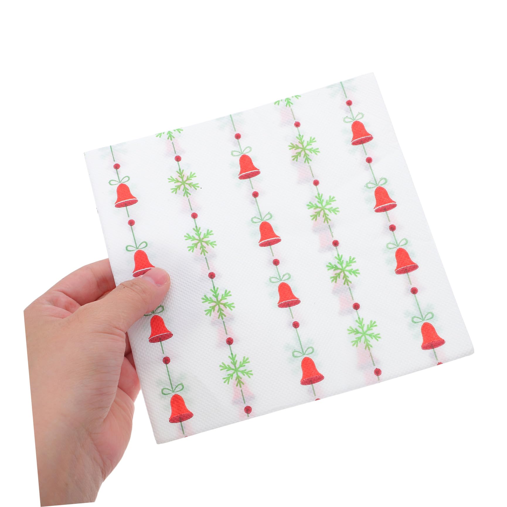 Beaupretty 120 Piezas Servilletas de Papel Navideñas Estampado de Campanas Estilo Retro Servilletas de Invierno Desechables para Decorar Fiestas de Navidad para Celebraciones Invernales