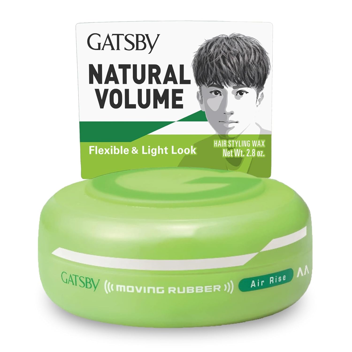 GATSBY Moving Rubber Air Rise Hair Wax - Ultra Volume, Light Soft Finish for Medium Hair, 80g Made in Japan