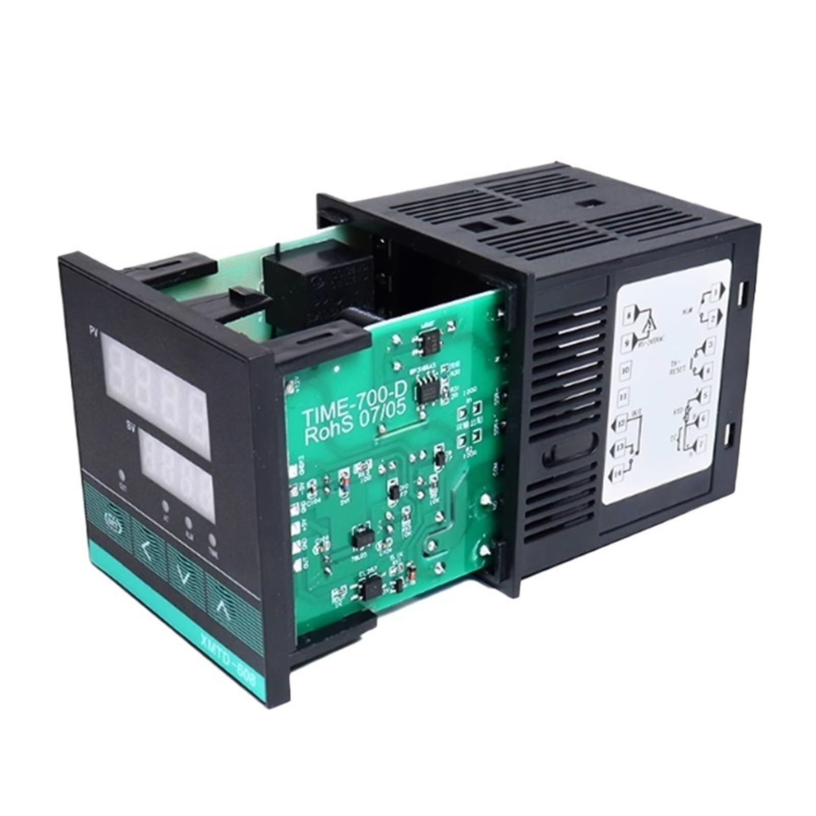 Controlador de temperatura digital PID XMTD-608, 0-1300 ℃, entrada universal, SSR + relé, salida dual, termostato de 85-265 V