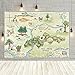 7x5ft 100 Acres Map Backdrop Baby Shower Bear Theme Happy Birthday Decorative Banner 100 Acre Woods Bear Backdrop Party Decoration Supplies Backdrop