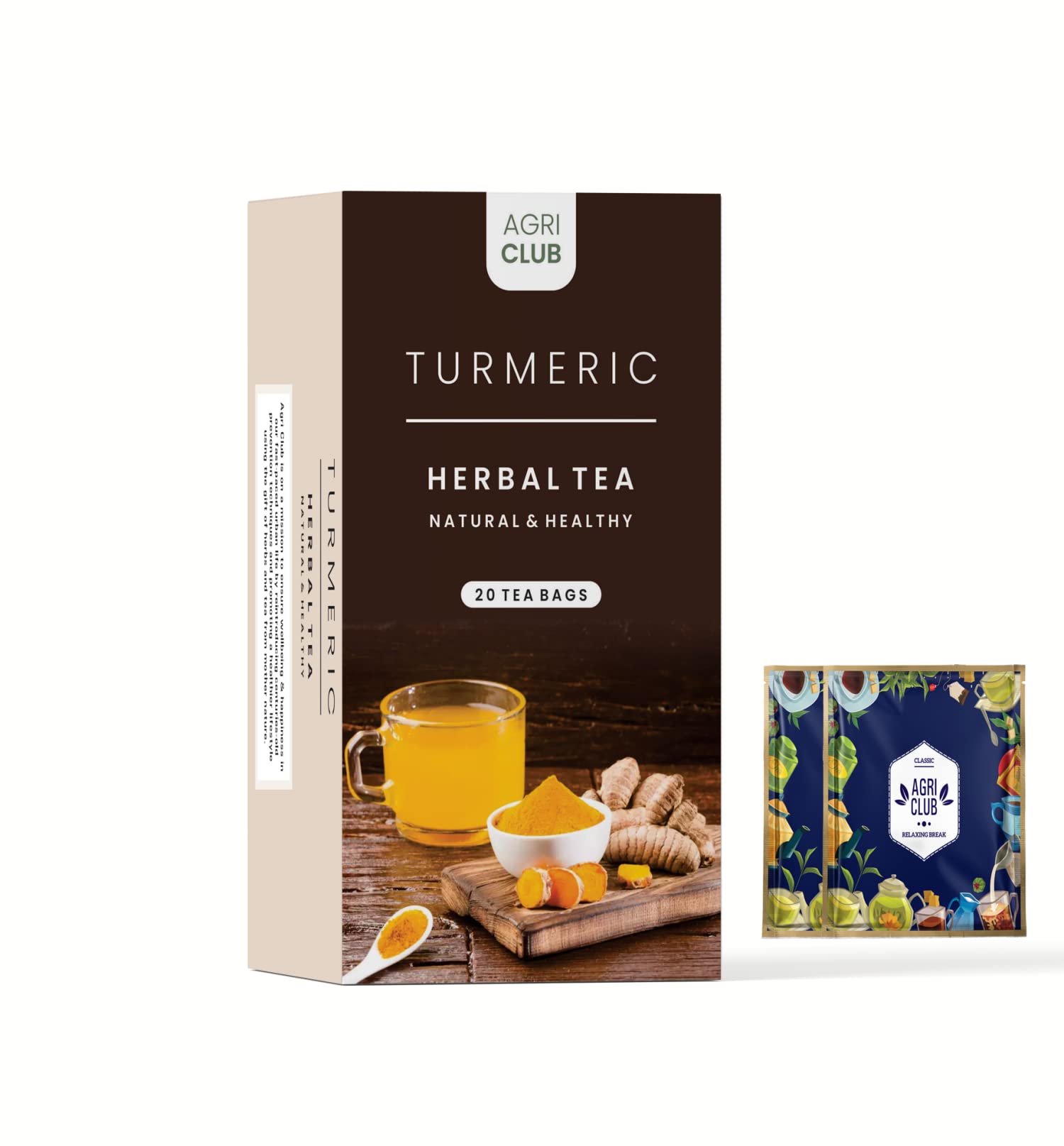 Turmeric Herbal Infusion Tea | 20 Herbal Tea Bags| Caffeine Free,Keto Friendly | Agri Club (B09TPPSW1S) Amazon Price History, Amazon Price Tracker