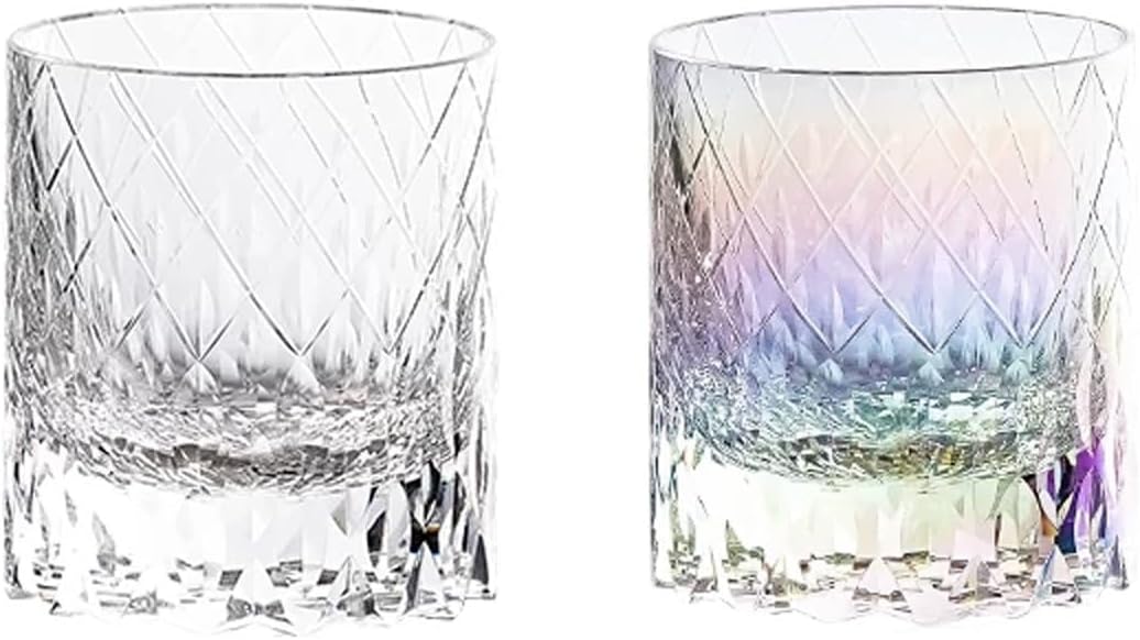 Crystal Glass Bathroom Tumbler Toothbrush Holders, 2PCS Toothbrush Cup, Bathroom Storage Cup for Tooth Brush, Makeup Brush(Transparent/Colorful)