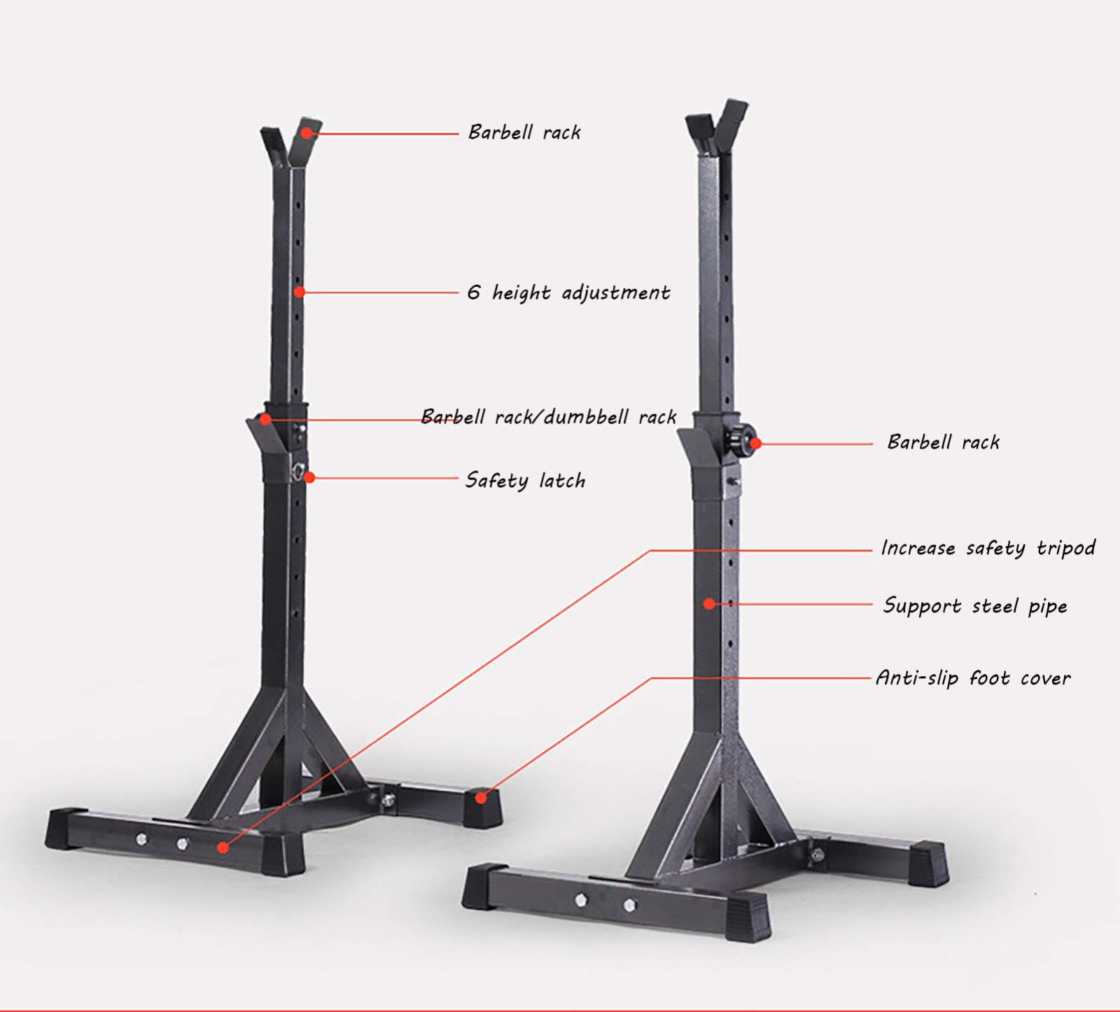 Squat Rack Regolabile Bilanciere Rack Split Squat Rack Sollevamento Pesi Bench Press Home Fitness