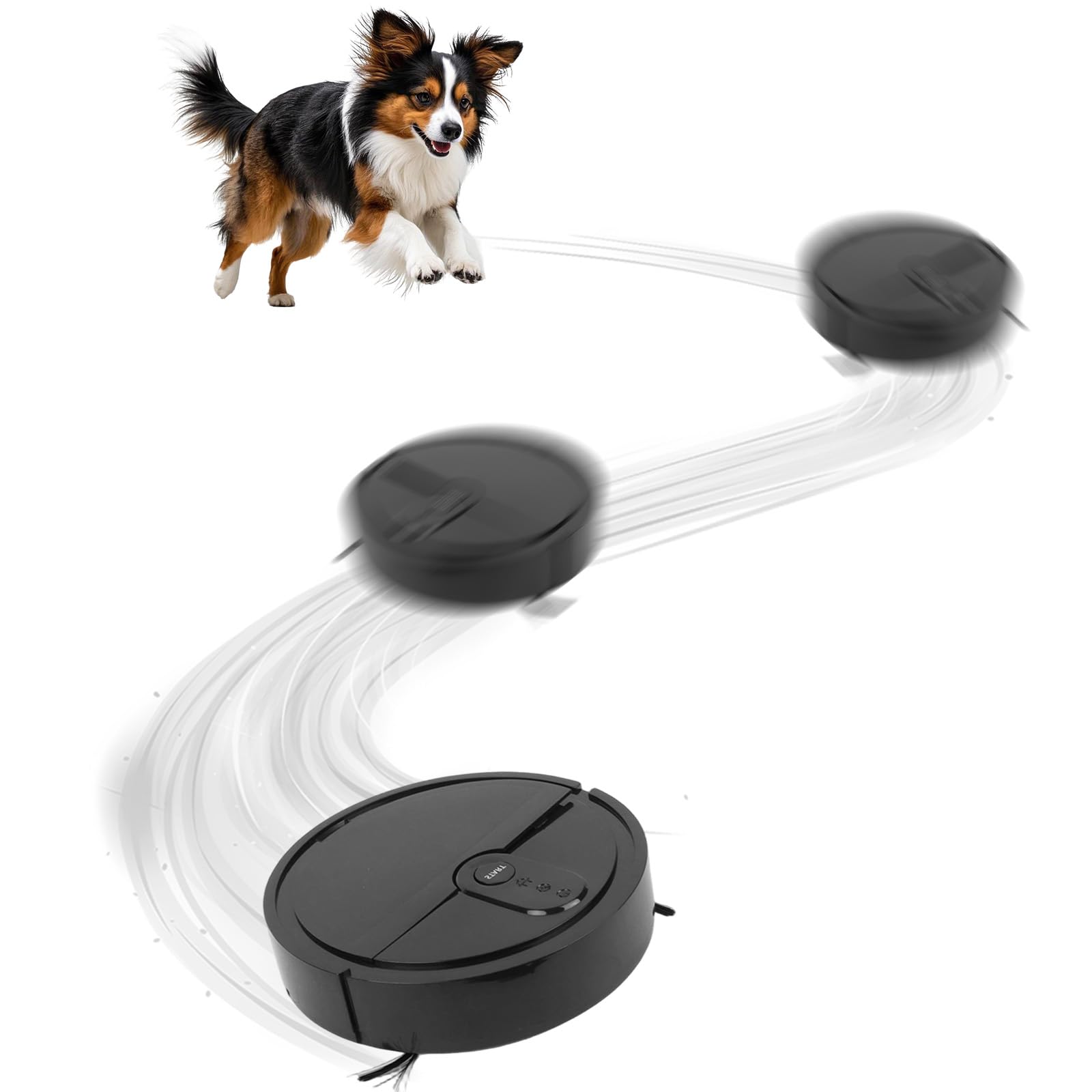 Aovanta Interactive Dog Toy, Black Dog Automatic Chase Toy, Self Moving Interactive Pet Toys for Dogs Cats Boredom (Black)