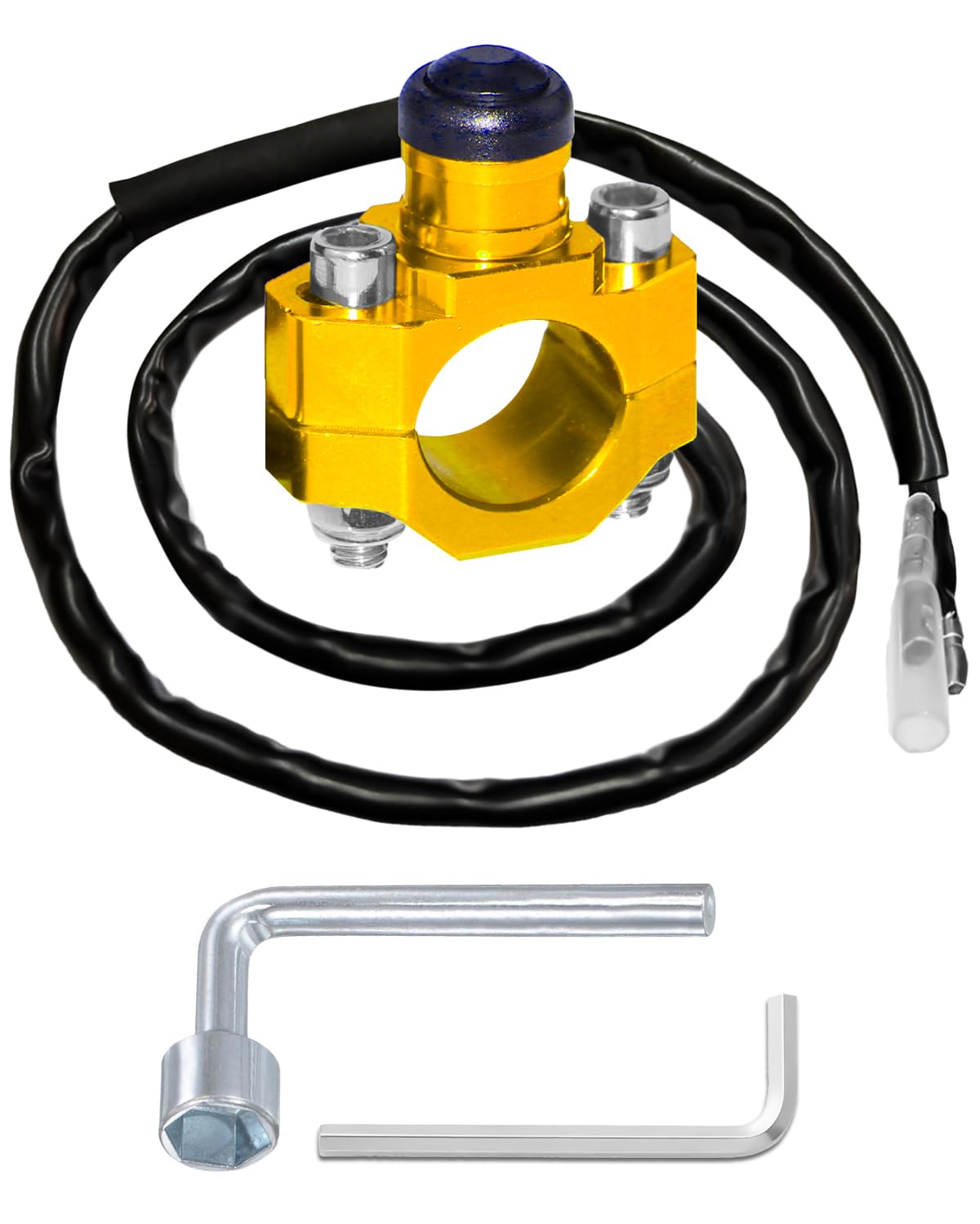 Belinous Motorcycle Engine Kill Switch, CNC Universal Stop Start Switch, On Off Switch Button with Mounting Backplate for ATV, Dirt Bike, Scooter,