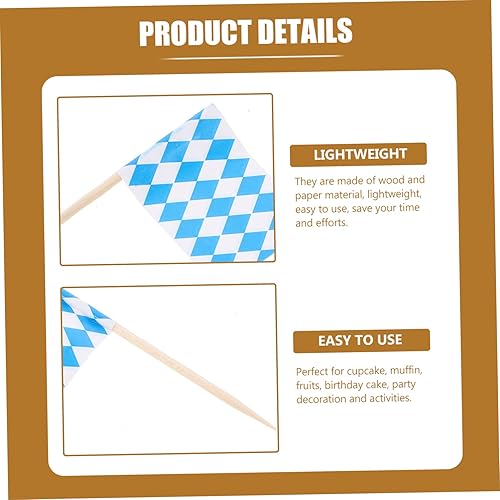 Miniatura 5 de 200 unidades de palillos de dientes Oktoberfest Hawaii decoraciones de fiesta palillo de dientes banderas para cóctel, insertos de pasteles,