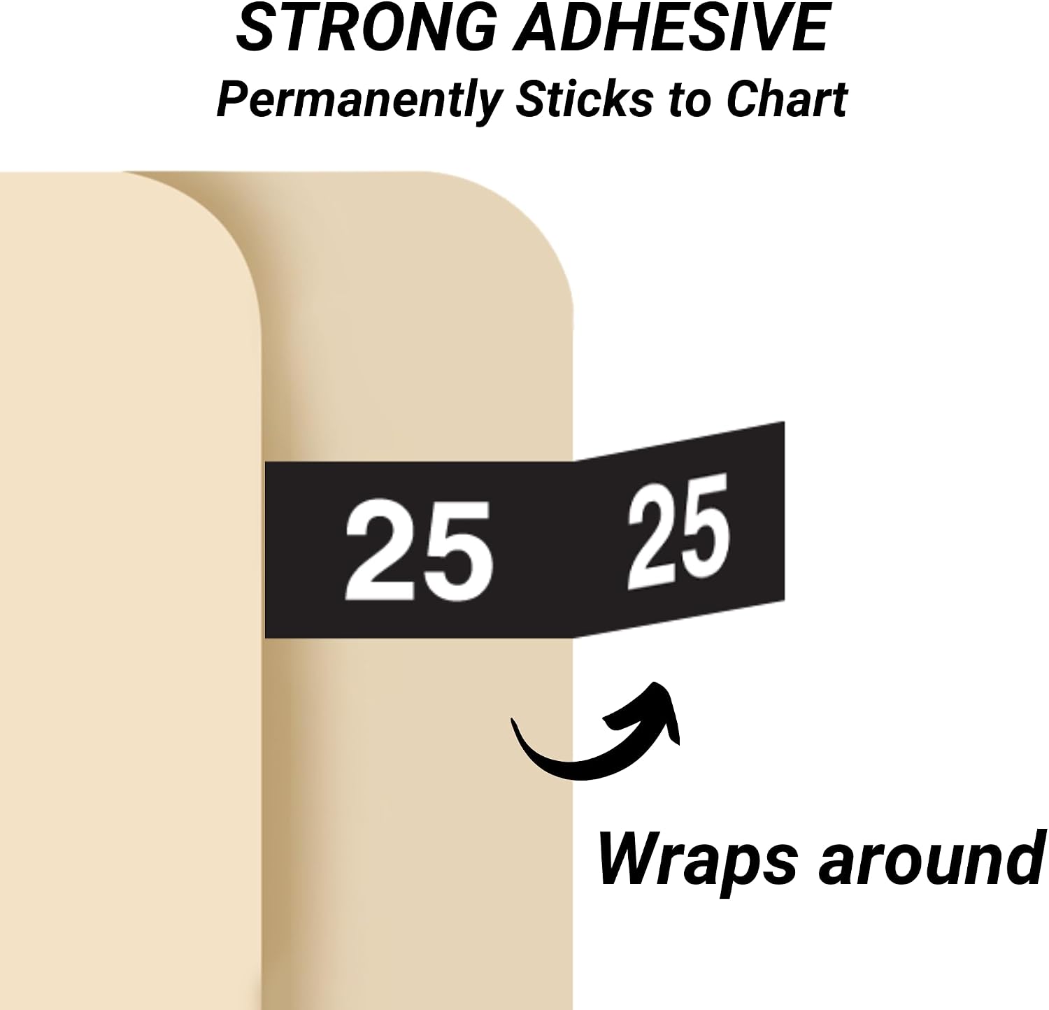 MINI 2025 Year Labels, Doctor Stuff 2025 Chart Stickers, Black Color Coded, AMES/IFC CL6105 Style, USA Made Year Stickers for End Tab File Folders, 1000/Roll, 1 Roll, 1/2" x 1-3/4"
