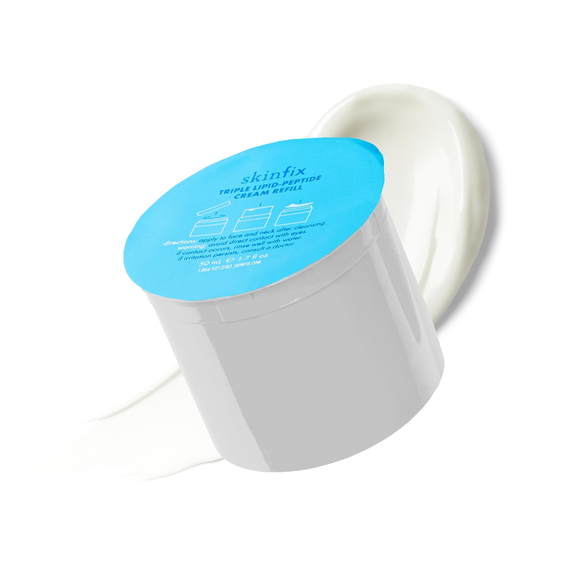 SkinfixTriple Lipid-Peptide Cream Refill - 1.7 oz - Rich Face Moisturizer with Hyaluronic Acid - Hydrates & Restores Dry, Sensitive Skin - Non-Comedogenic, Fragrance Free, Vegan, Cruelty Free