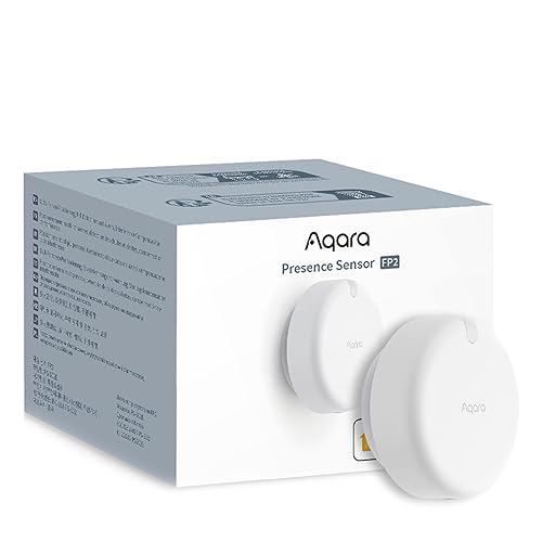 Sensor de presencia Aqara FP2, sensor de movimiento inteligente con radar mmWave, cableado, posicionamiento de zona, detección multipersona y de caídas, compatible con HomeKit, Alexa, Google Home y Home Assistant, requiere Wi-Fi de 2.4 GHz