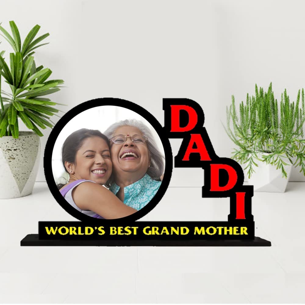 MYGIFTYSHOP DADI Customised Wooden Photo Table Top 8 X 6 Inch | Birthday Retirement Thanks sorry mothers day Gift | for Mother Grandmother Dadi-image-5