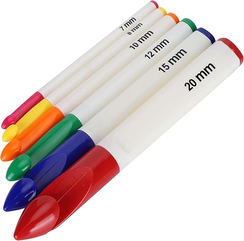 Miniatura 4 de Ganchos de ganchillo grandes, juego de 6 ganchos de ganchillo con asas ergonómicas, agujas gruesas, accesorios de manualidades para mujeres