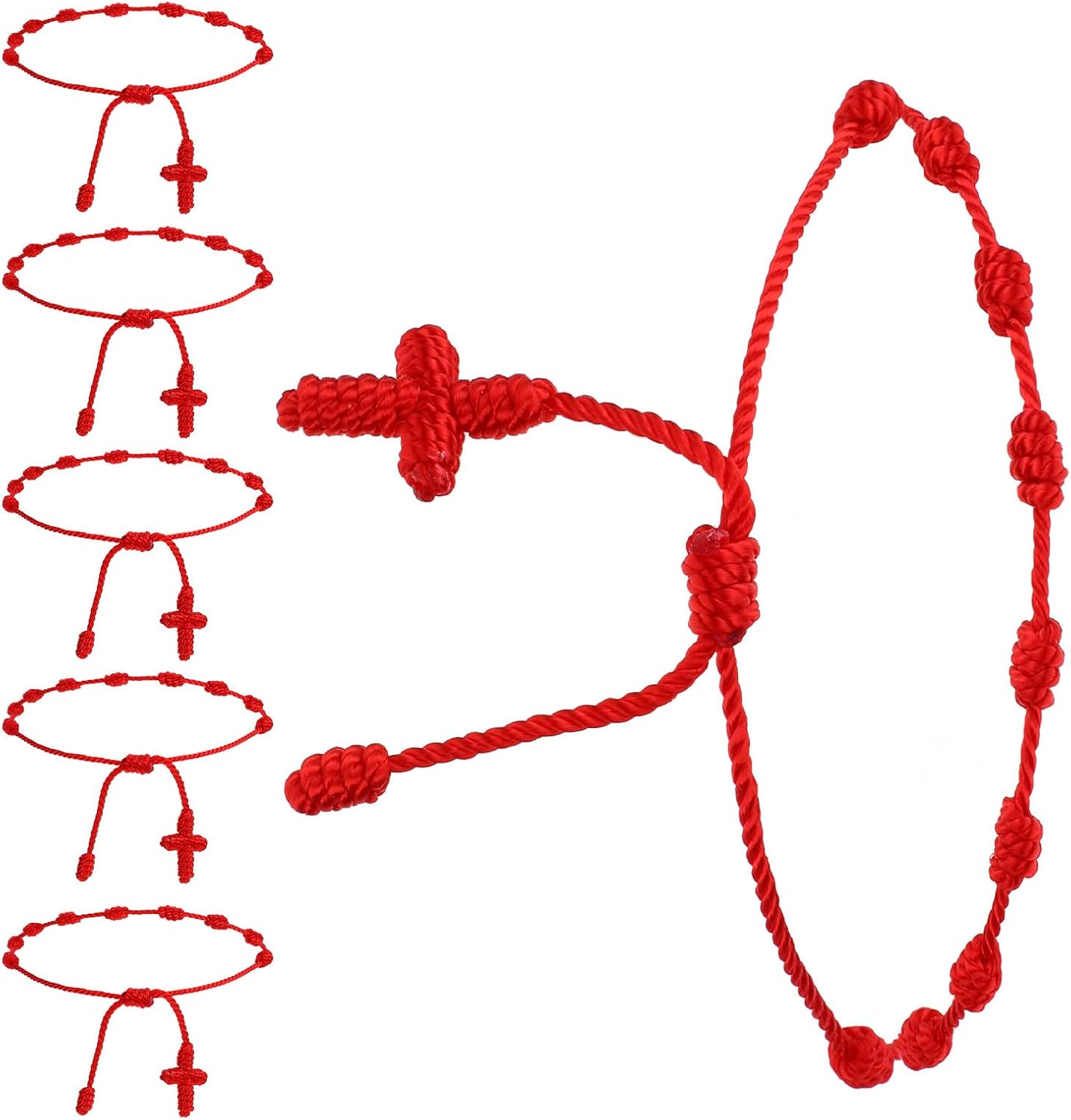 6 Pcs Red String Bracelet Red Rope Bracelet Adjustable Knot String Bracelets as Gift for Birthday Party Graduation New Year - Image 9