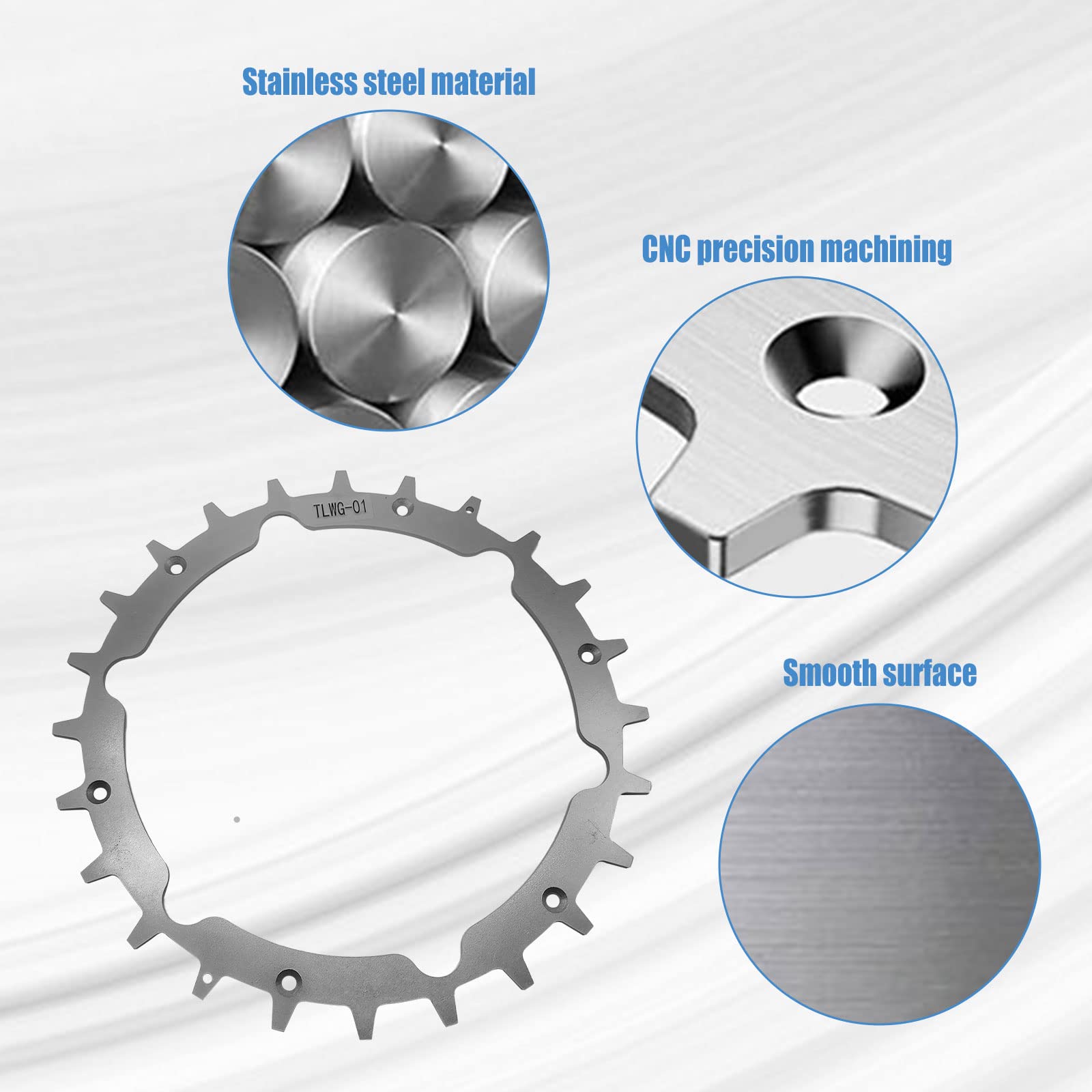 Estacas de 212 mm para cortacésped robótico, Picos de Rueda de Acero Inoxidable con 12 Tornillos para 250 Smart 300