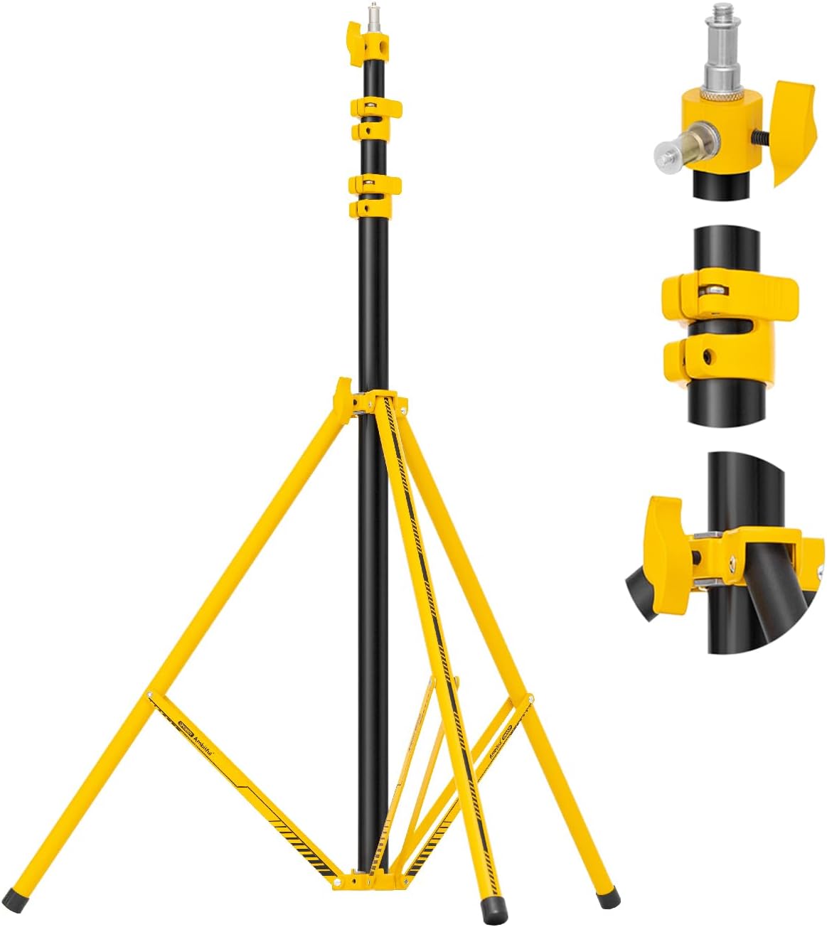 AMBITFUL GM280 Light Stand 9.18ft/280cm Air Cushioned Heavy Duty Aluminum Tripod with 1/4" & 3/8" Screw for Softbox Ring Light Studio Camera Video Photography Equipment Foldable (Yellow)