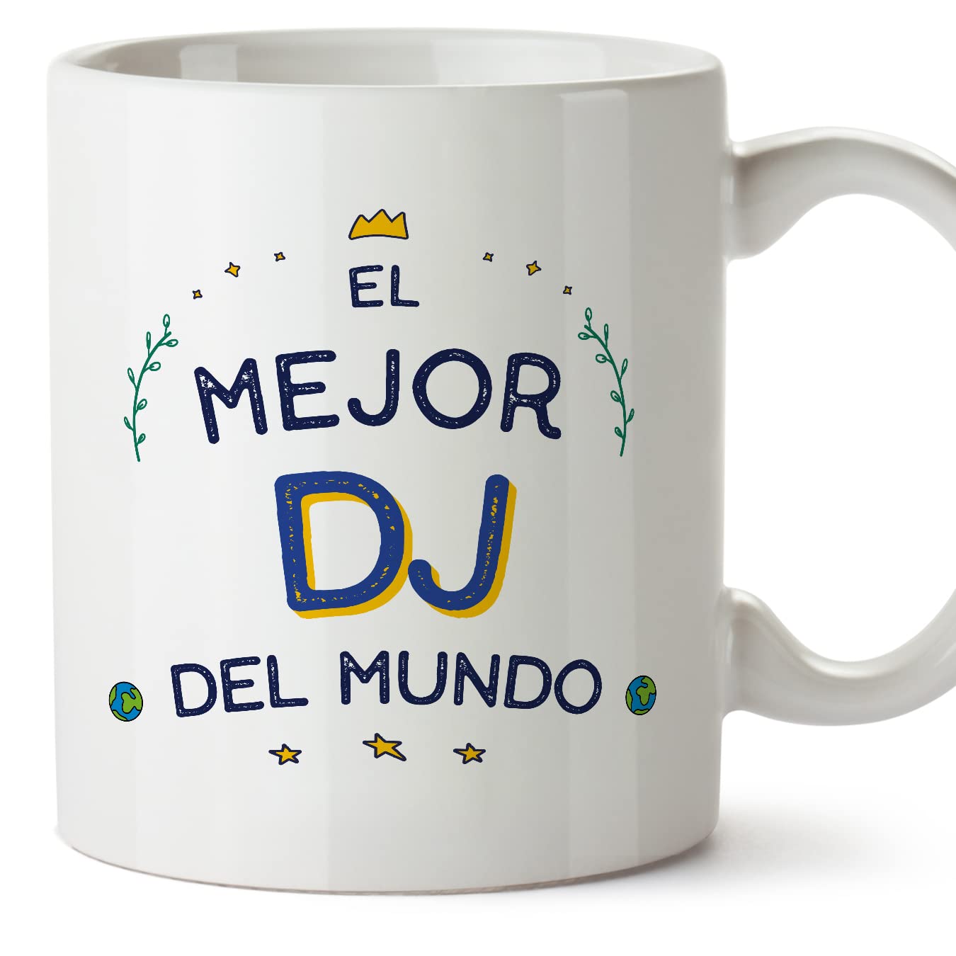 MUGFFINS DJ Man Mug - in Spanish - Mejor del Mundo - Funny Gift for Colleagues - Ceramic 11oz Mug