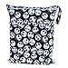 Wet Dry Bag Baby Cloth Diaper Nappy Bag Reusable with Two Zippered Pockets (Skulls)