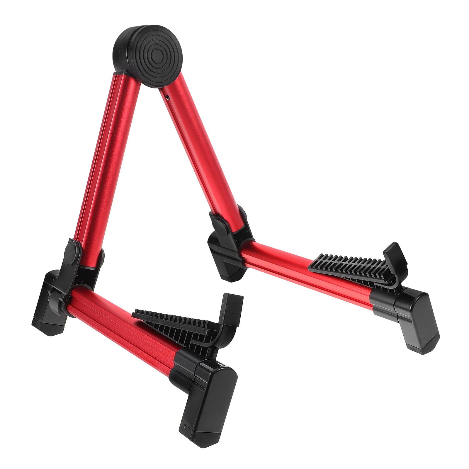 Support de guitare électrique pliable et portable en aluminium rouge silicone pour basse pipa