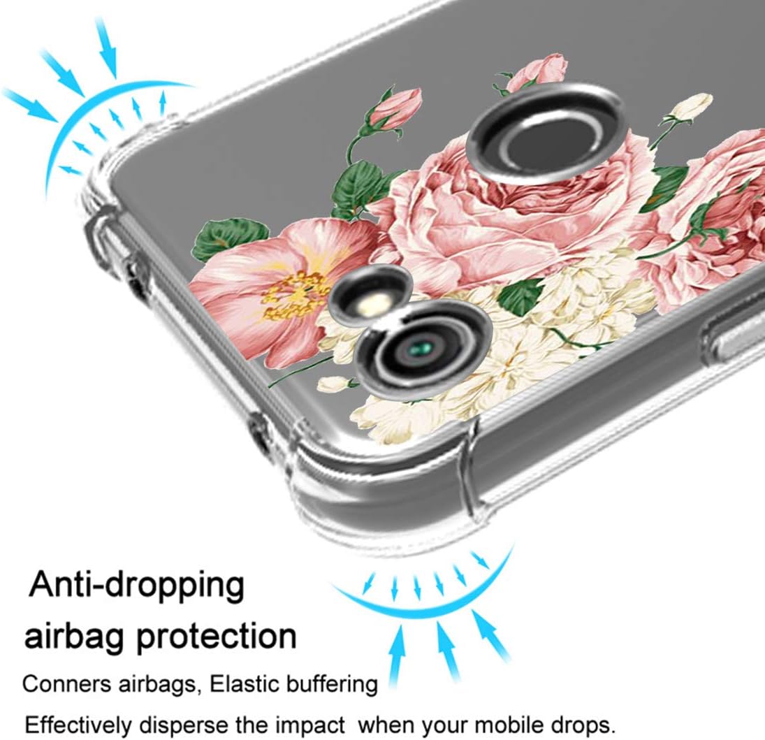 for Google Pixel 3a XL Case,Pixel 3 Lite XL Flower Case Girls Shock-Absorption Flexible Cell Phone Soft Silicone Full-Body Protective Cover for Google Pixel 3a XL(Big Rose)