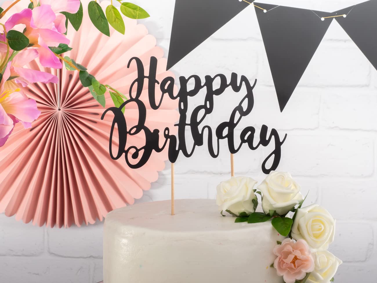 Happy Birthday Cake Topper Aus Acryl Mit Basketball Motiv - 12x15 Cm, Schwarz, Wiederverwendbar