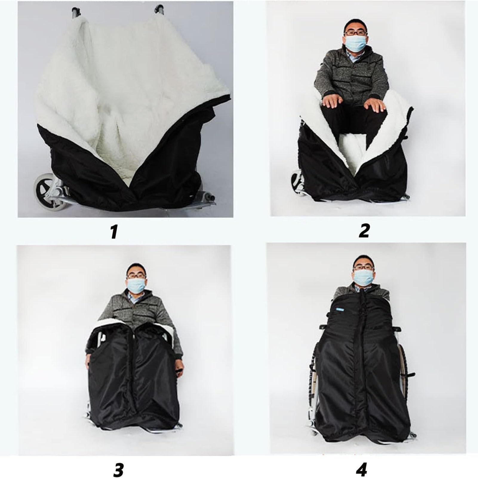 Manta para Silla Ruedas para Calidez Y Comodidad, Invierno Bolsa Cálida Manta Térmica Funda para Silla Ruedas, Manta Térmica para La Parte Inferior del Cuerpo a Prueba Viento