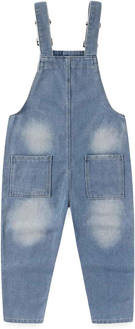 Peacolate 5-12 Years Girls' Denim Overall Set Long Sleeve T-Shirt & Jean Bib Overalls Stylish 2pcs Outfit for Kids Teens - Image 5