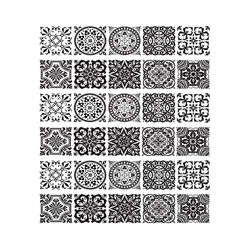 Stair Sticker Decals Diy Tile Decals Mexican Traditional Talavera Waterproof Home Decor Staircase Decal Stair Mural Decals 7''W X 39''L (Set Of 6) (Ltt-028) #TOP2