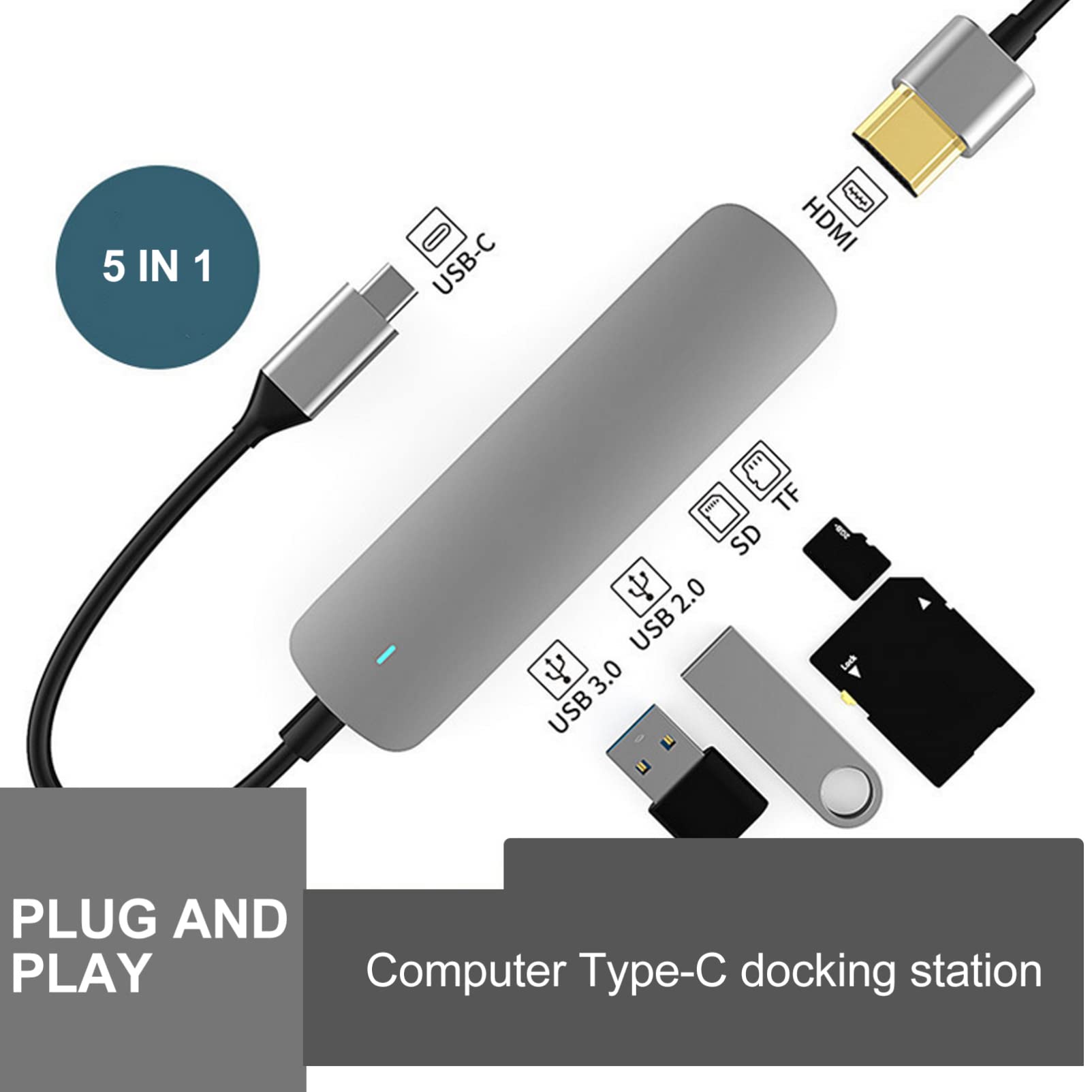 OSALADI 3pezzi Hub Usb Con Porte Per Laptop e Smartphone Adattatore Di Trasferimento Dati Espansione Multifunzionale Per Accessori Computer