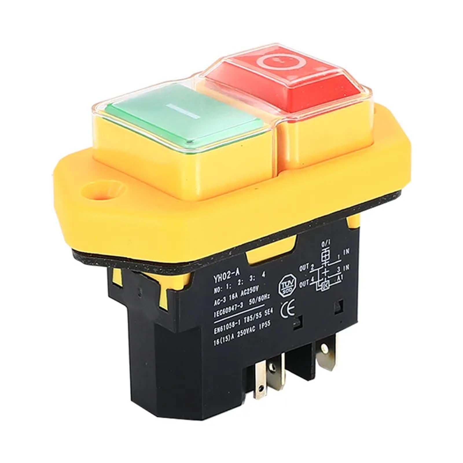 JGNAYRKJQI AC 250V 6A Waterproof Electromagnetic Pushbutton Machine Saw Cutter Drill On Off DZ04 DZ05 DZ-6 Waterproof Solenoid Switch(70A)