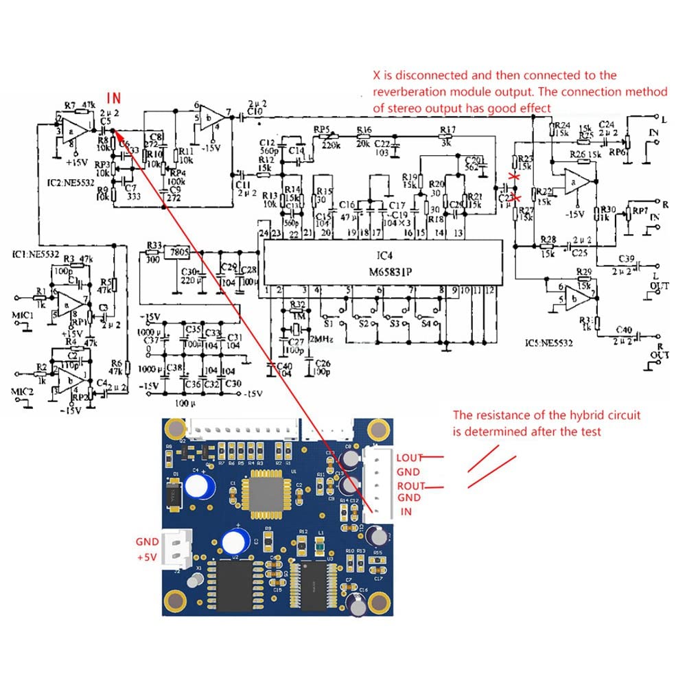 Souhgaue DSP Digital Reverb Module Karaoke Reverb Board Mixer Effector Module 0-99 100 Kinds of Effect, Random Color - Image 2